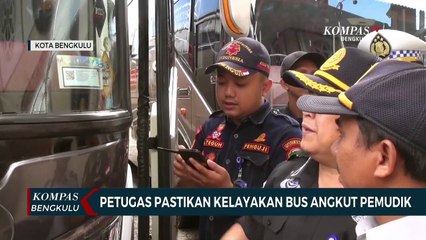 Petugas Pastikan Kelayakan Bus Angkut Pemudik