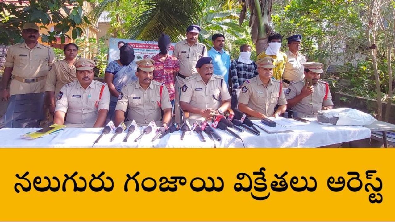 కృష్ణా జిల్లా: భారీగా గంజాయి పట్టివేత... నలుగురు అరెస్ట్