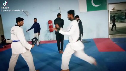 Fight practice, Taekwondo players, sports men