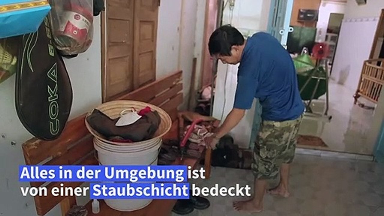 Bau von Megaflughafen in Vietnam: Staubwolken sorgen Anwohner