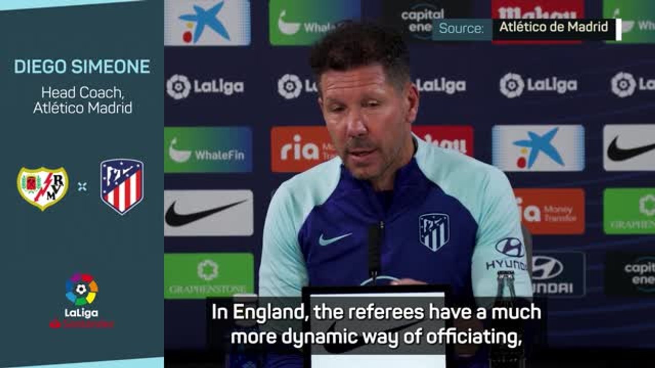 Simeone pleads with LaLiga refs to be more like 'dynamic' Premier League officials