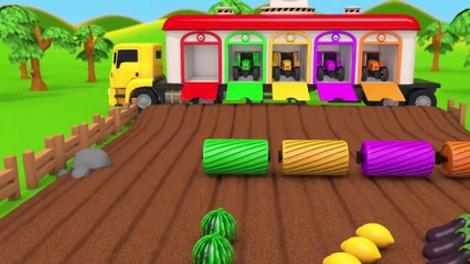 Kids Can Learn Colors while Harvesting with Tractors | Kids Zone