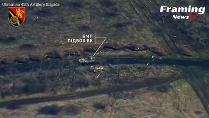Brigade Artileri Ukraina menghancurkan kendaraan tempur BMP Rusia di dekat Bakhmut