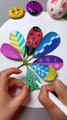 Colourful Painting on Green leaves/Home decore idea/creatively colouring