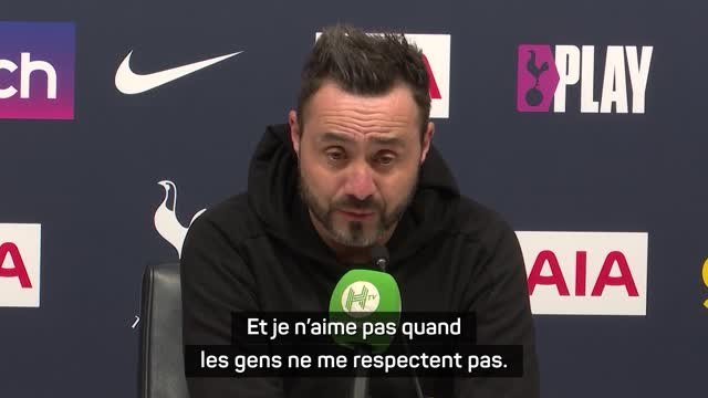 30e j. - De Zerbi : Je n'aime pas quand les gens ne me respectent pas