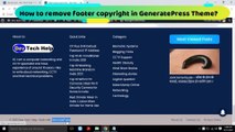 GeneratePress Footer Copyright Remove | How to Edit Copyright Footer in WordPress - remove (100%)