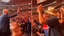 Crowd chants ‘U-S-A’ as Donald Trump turns and waves at UFC 287 in Miami