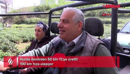 Hurda demirden 50 bin TL'ye üretti! 100 km hıza ulaşıyor