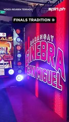 Bright lights from LED display welcome players in the Big Dome