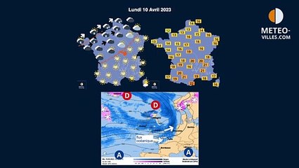 prévisions météo villes du dimanche 9 avril 2023