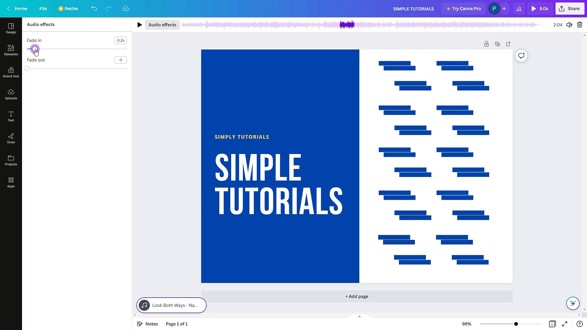 Canva Course Section 30 Audio Fade in and Out