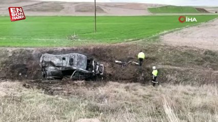 Kırıkkale'de kaza yapan ambulans küle döndü