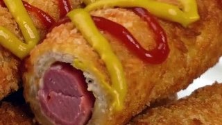 cooking recipes easy and simple / Crispy hot dogs on sticks! Very easy. #recipe#cooking#testrecipes#saltyrecipe #hotdog#simplerecipe#snack#salty#video#viral