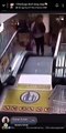 Old Woman falls of the escalator and  was at the stake of death