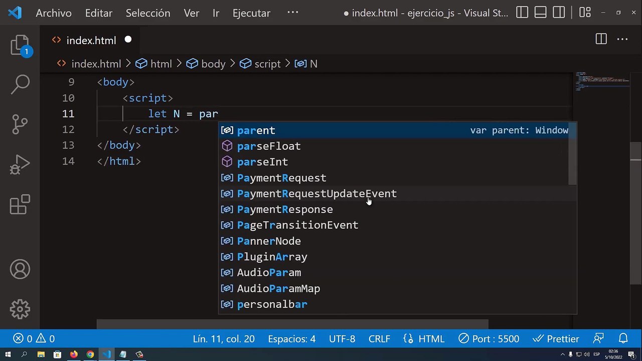 Contar los primeros N números pares de la serie de números naturales en JavaScript