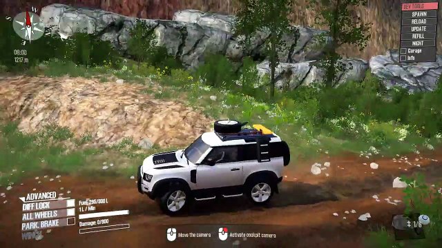 Land Rover Defender off-road driving , spintires mudrunner