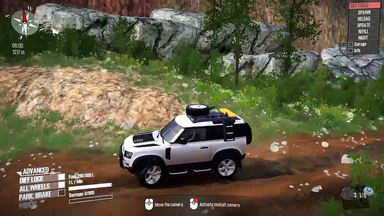 Land Rover Defender off-road driving , spintires mudrunner