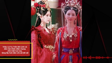 Triệu Lộ Tư, Trần Đô Linh và dàn mỹ nhân diện mạng che mặt tua rua, lộng lẫy hơn đàn chị xài đồ vải