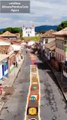 Tapetes enfeitam ruas de Santa Luzia para procissão da Ressurreição
