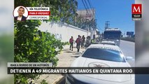 Detienen a 49 migrantes haitianos que iban a bordo de un autobús en Quintana Roo