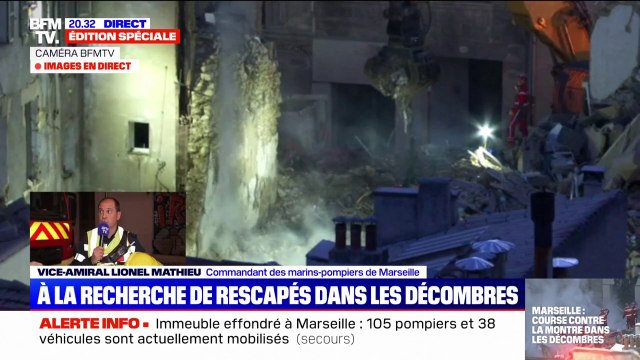 Recherche de rescapés à Marseille: Il n'est pas question de baisser le rythme cette nuit , affirme Lionel Mathieu, commandant des marins-pompiers