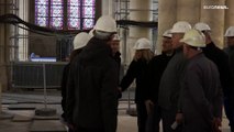 شاهد: الرئيس الفرنسي يتفقد أعمال الترميم في كاتدرائية نوتردام في باريس