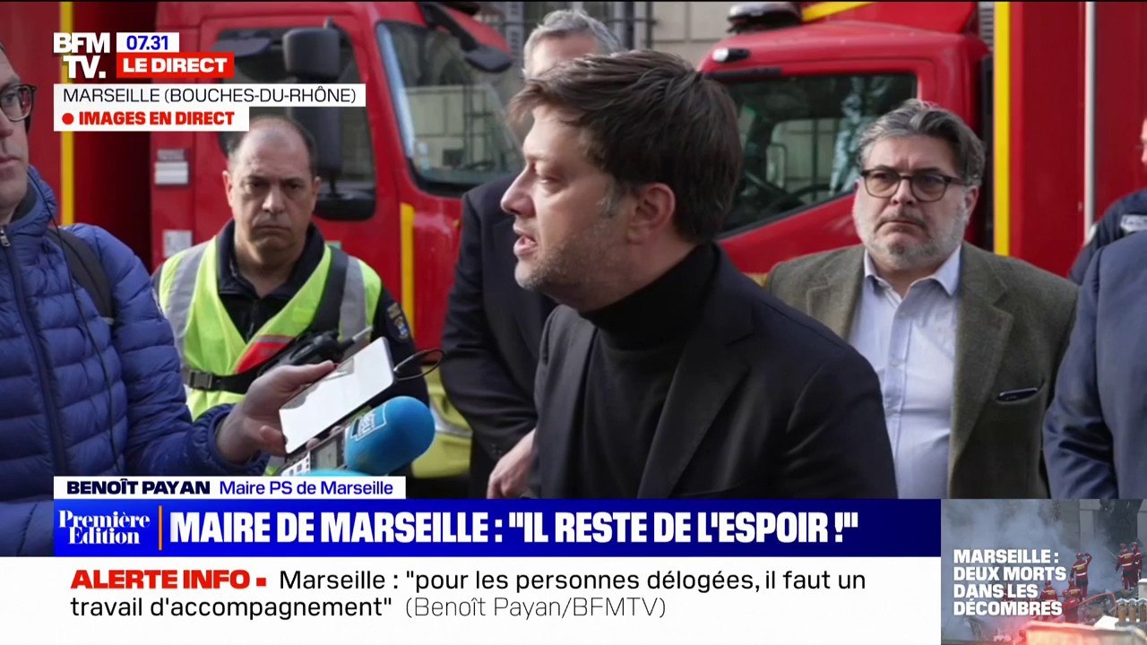 Benoît Payan, maire de Marseille, confirme que huit personnes ont disparu dans l'effondrement du 17 rue de Tivoli et que "probablement une neuvième personne a disparu dans l'effondrement du 19"