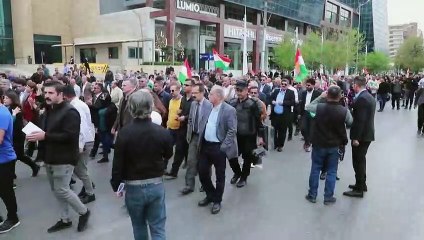 تظاهرة في كردستان العراق احتجاجا على القصف التركي