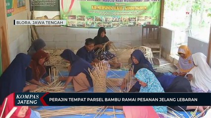 Perajin Tempat Parsel Bambu Ramai Pesanan Jelang Lebaran