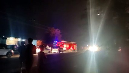 टायर गोदाम में लगी भीषण आग