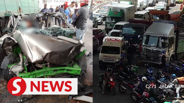 Trapped driver rescued after road accident on MRR2