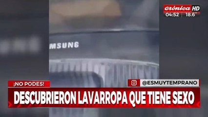 Descubrieron un lavarropas... ¡que parece que está teniendo sexo!