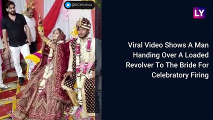 UP Bride Fires With Pistol In The Air In Hathras As Groom Looks On, Case Filed; Cops Looking For The Woman