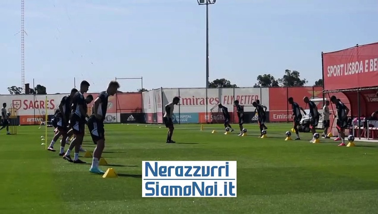 Champions League, Benfica-Inter: l'allenamento dei portoghesi