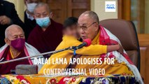 Dalai Lama apologises after video shows him kissing a young boy and asking him to 'suck his tongue'