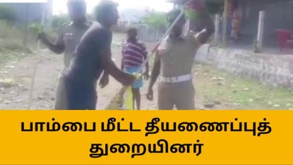 திண்டுக்கல்: கண்ணாடி விரியன் பாம்பை மீட்ட வீரர்கள்