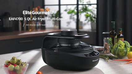 Elite Gourmet EAF4700 Digital 5Qt Air Fryer, Sears, Bakes, Roasts, Top & Bottom Heating Oil-Less Healthy Cooker, Temp_Timer Settings, PFOA-Free, Includes Recipes - Everything Else