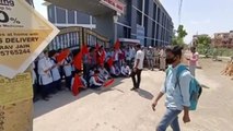 Demand for cancellation of recognition of Nirmal Jyoti School, ABVP demonstrated at the gate