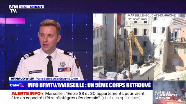Immeubles effondrés à Marseille: la 5e victime localisée n'a pas encore été sortie des décombres , affirme Arnaud Wilm, porte-parole de la Sécurité civile