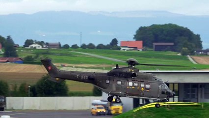 super puma transport helicopter take off