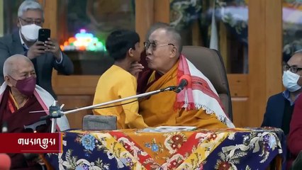 Dalai Lama inappropriately tongue-kisses boy