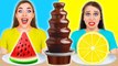 CHOCOLATE FONDUE CHALLENGE! By Multi Food Challenge 