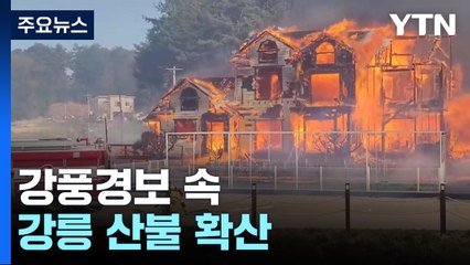 강풍경보 속 강릉 산불 확산...주민 300여 명 대피 / YTN