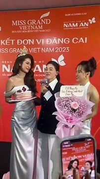 Hoa hậu Thiên Ân khóc nức nở khi được tổ chức sinh nhật bất ngờ