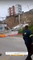 Desabamento de terras causa colapso de prédio em Tijuana. As imagens