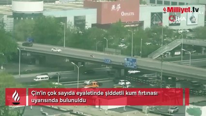 Çin'de kum fırtınası uyarısı