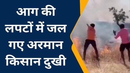 देवरिया: आग ने मचाया तांडव, गेहूं की फसल में लगी आग