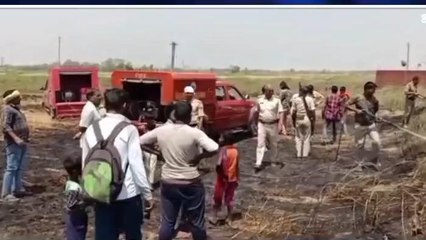 ब्रेकिंग: शॉर्ट-सर्किट से गेहूं की खेत में आग लगी, आधा दर्जन किसानों की फसल जलकर राख