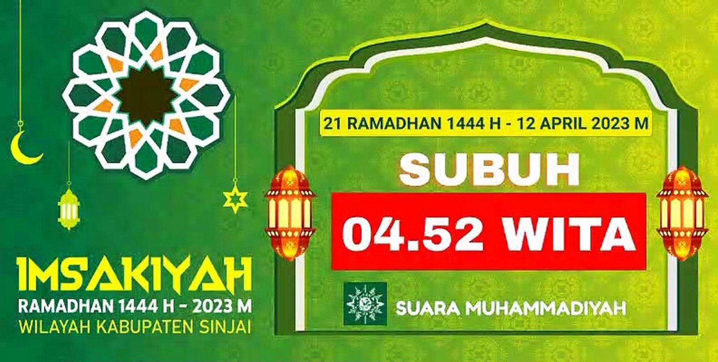 Imsakiyah Ramadhan 1444 H - 2023 H Wilayah Kabupaten Sinjai Hari Ke - 21