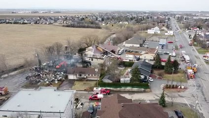 Incendie à Sainte-Martine (Vidéo: gracieuseté - Pierre-Luc Lacoste)